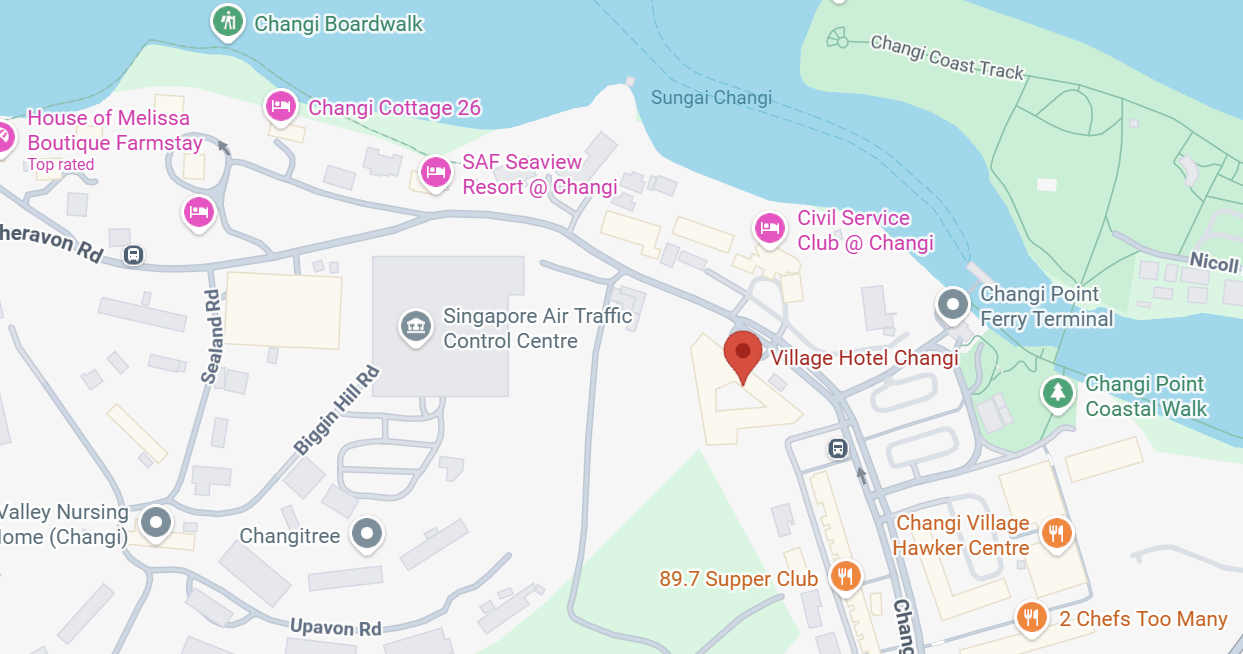 Map preview showing location of Village Hotel Changi